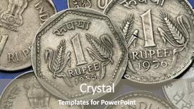  Presentation with india - PPT theme having coins of india two stalks background and a gray colored foreground