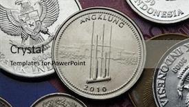  Presentation with sate - Presentation enhanced with coins of indonesia angklung background and a light gray colored foreground