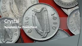  Presentation with celtic - PPT theme having coins of ireland celtic harp background and a gray colored foreground
