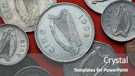  Presentation with celtic - PPT theme featuring coins of ireland celtic harp background and a gray colored foreground