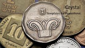  Presentation with israel - PPT layouts having 5 columns - coins of israel ionic capital background and a coral colored foreground