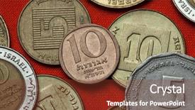  Presentation with israel - Beautiful PPT theme featuring nis - coins of israel israeli 10 backdrop and a tawny brown colored foreground