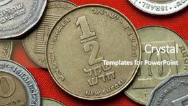  Presentation with israel - Cool new PPT theme with coins of israel israeli half new shekel coin backdrop and a coral colored foreground