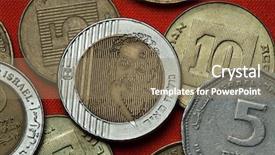  Presentation with tribes of israel - Audience pleasing slides consisting of coins of israel prime minister backdrop and a coral colored foreground