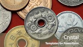  Presentation with japanese flowers - Theme enhanced with coins of japan chrysanthemum flowers background and a coral colored foreground