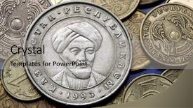  Presentation with kazakhstan - Colorful slide set enhanced with coins of kazakhstan muslim scholar backdrop and a light gray colored foreground
