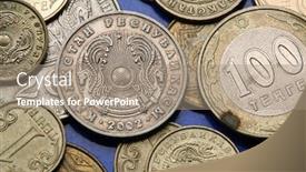  Presentation with kazakhstan - Colorful presentation theme enhanced with coins of kazakhstan state emblem of kazakhstan depicted in the kazakhstani tenge coins and the kazakhstani 100 tenge coin backdrop and a coral colored foreground