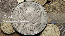  Presentation with kazakhstan - Beautiful slide set featuring coins of kazakhstan state emblem of kazakhstan depicted in the kazakhstani 20 tenge coin backdrop and a gray colored foreground