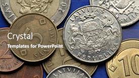  Presentation with coats - Presentation theme with coins of latvia latvian national large coats of arms depicted in old latvian lats coins background and a violet colored foreground