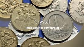  Presentation with coats - Presentation design consisting of coins of lithuania lithuanian national background and a gray colored foreground