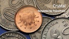  Presentation with tambourine - PPT theme consisting of coins of malaysia malay tambourine background and a coral colored foreground