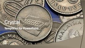  Presentation with malaysia - Presentation having coins of malaysia malaysian game called the congkak depicted in the malaysian ten sen coin background and a gray colored foreground