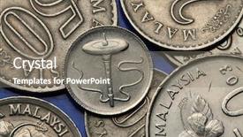  Presentation with spinning - Cool new PPT theme with coins of malaysia malaysian spinning top called the gasing depicted in the malaysian five sen coin backdrop and a gray colored foreground