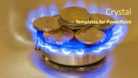  Presentation with gas - Amazing slide deck having coins-of-on-the-gas backdrop and a tawny brown colored foreground