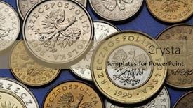  Presentation with eagle - Presentation theme having coins of poland polish national coat of arms the white eagle depicted in polish zloty coins background and a coral colored foreground