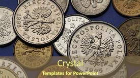  Presentation with eagle - Amazing slide deck having coins of poland polish national coat of arms the white eagle depicted in polish zloty coins backdrop and a violet colored foreground