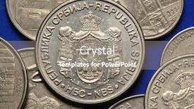  Presentation with coats - Presentation theme having coins of serbia serbian national coats of arms depicted in serbian dinar coins background and a gray colored foreground