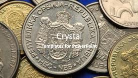  Presentation with coats - Cool new PPT layouts with coins of serbia serbian national coats of arms depicted in serbian dinar coins backdrop and a gray colored foreground