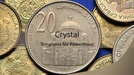  Presentation with saint - Audience pleasing presentation design consisting of coins of serbia the church backdrop and a coral colored foreground