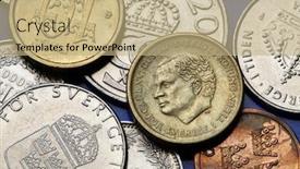  Presentation with swedish - Colorful PPT theme enhanced with coins of sweden king carl xvi gustaf of sweden depicted in swedish krona coins backdrop and a coral colored foreground
