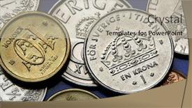  Presentation with swedish - Slide deck consisting of coins of sweden swedish one and ten kronor coins background and a mint green colored foreground