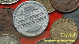  Presentation with german - Slides consisting of history 1920s - coins of the weimar republic background and a violet colored foreground