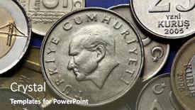  Presentation with turkey - Presentation with coins-of-turkey-mustafa-kemal background and a gray colored foreground