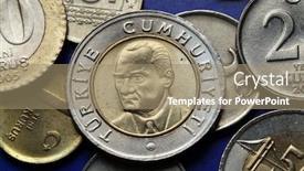  Presentation with turkey - PPT theme featuring coins-of-turkey-mustafa-kemal background and a coral colored foreground