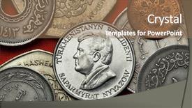  Presentation with president - PPT layouts with coins of turkmenistan turkmen president background and a coral colored foreground