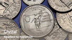  Presentation with quarter - Cool new presentation with coins of usa commonwealth statue backdrop and a gray colored foreground