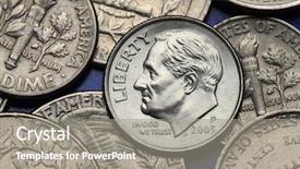  Presentation with usa - Colorful presentation enhanced with coins of usa franklin d backdrop and a gray colored foreground