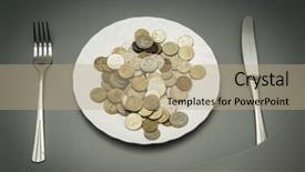  Presentation with plate tectonics earth - Beautiful presentation theme featuring coins-on-a-plate backdrop and a coral colored foreground