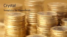  Presentation with gold coins and jewelry - Amazing PPT layouts having coins on the gold background backdrop and a  colored foreground