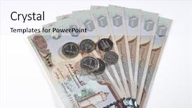  Presentation with islamic finance - Cool new slides with coins on white background backdrop and a sky blue colored foreground