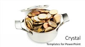  Presentation with euro zone - Colorful presentation enhanced with coins photo icon for government backdrop and a  colored foreground