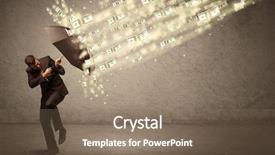  Presentation with umbrella - Theme enhanced with coins raining - business man holding umbrella background and a violet colored foreground