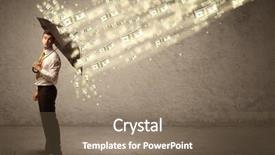  Presentation with umbrella - Amazing slides having coins raining - business man holding umbrella backdrop and a  colored foreground