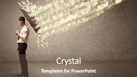  Presentation with umbrella - Slides enhanced with coins raining - business man holding umbrella background and a  colored foreground