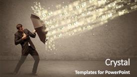  Presentation with umbrella - Amazing PPT theme having coins raining - business man holding umbrella backdrop and a  colored foreground