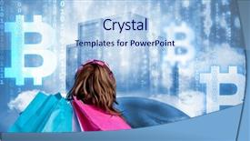  Presentation with crypto - Colorful theme enhanced with coins raining - symbol of bit coin digital backdrop and a light blue colored foreground