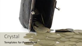  Presentation with running - Amazing slide set having coins-running-from-old-suede backdrop and a coral colored foreground