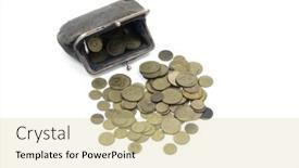  Presentation with running - Cool new presentation theme with coins-running-from-old-suede backdrop and a soft green colored foreground