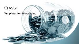  Presentation with spilling - Theme consisting of coins spilling from a money background and a white colored foreground