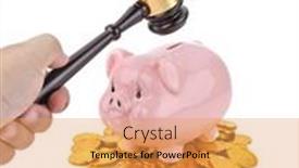  Presentation with investment money - PPT layouts enhanced with coins-stack-and-pink-piggy background and a  colored foreground