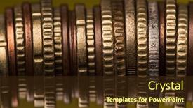  Presentation with business growth - Audience pleasing presentation consisting of coins-stacked-isolated-on-dark backdrop and a tawny brown colored foreground