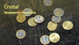  Presentation with lost - Audience pleasing slide set consisting of coins under water backdrop and a tawny brown colored foreground