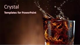  Presentation with glass - Cool new slide set with cola-drink-splashing-out backdrop and a wine colored foreground