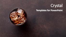  Presentation with ice - Cool new PPT theme with cola glass with ice cubes backdrop and a dark gray colored foreground