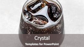  Presentation with coca cola - Amazing slide deck having cola in glass with ice backdrop and a gray colored foreground