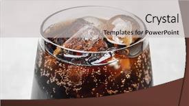  Presentation with coca cola - Theme enhanced with cola in glass with ice background and a light gray colored foreground
